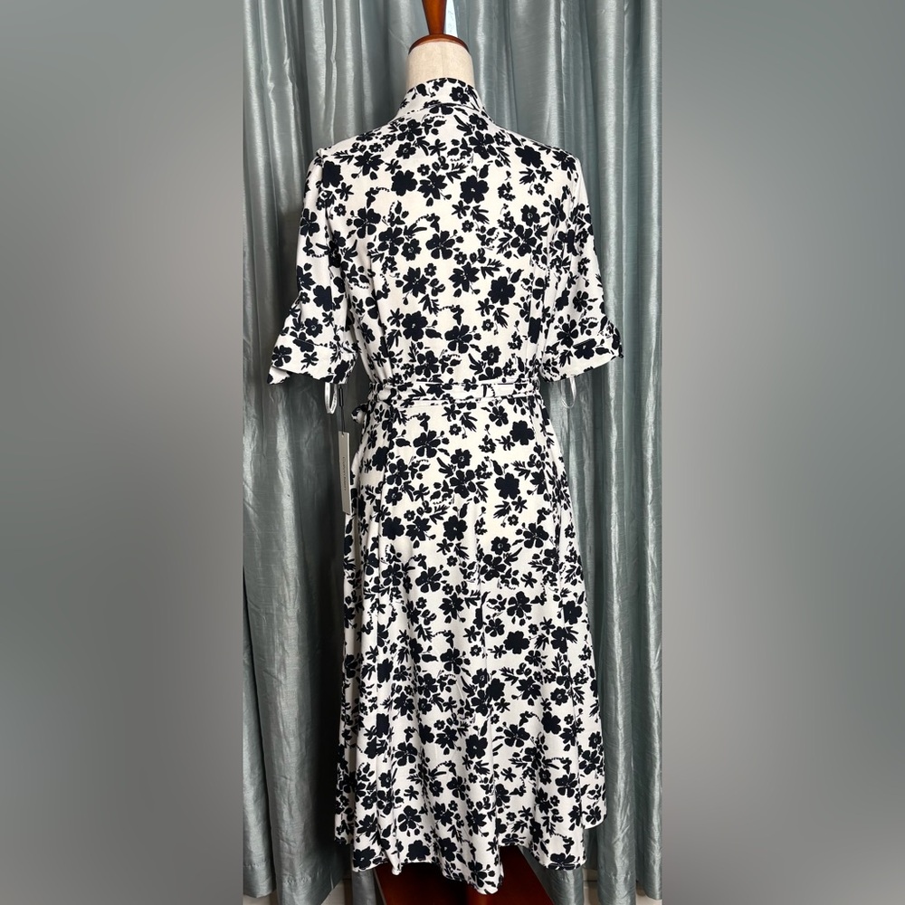Calvin Klein Black and White Floral Dress NWT SIZE 6 - Picture 5 of 15